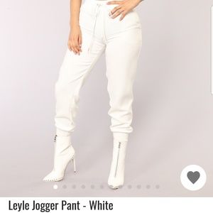 White jogger pants